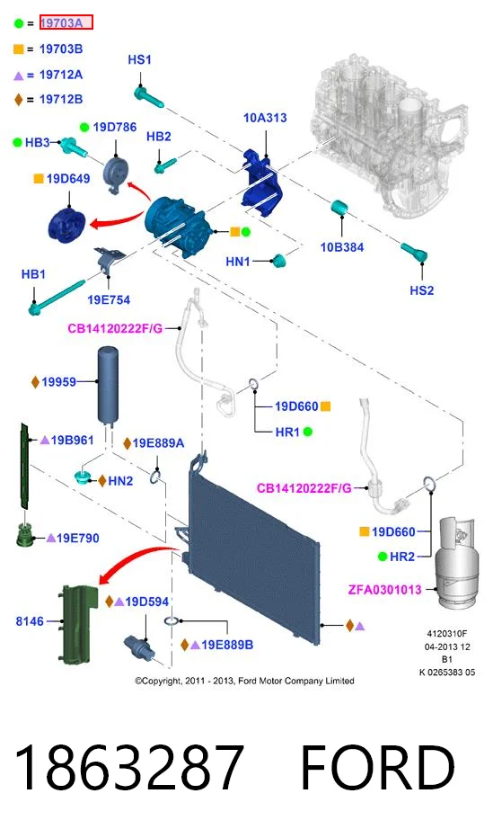 1863287 Ford Компрессор хладагента