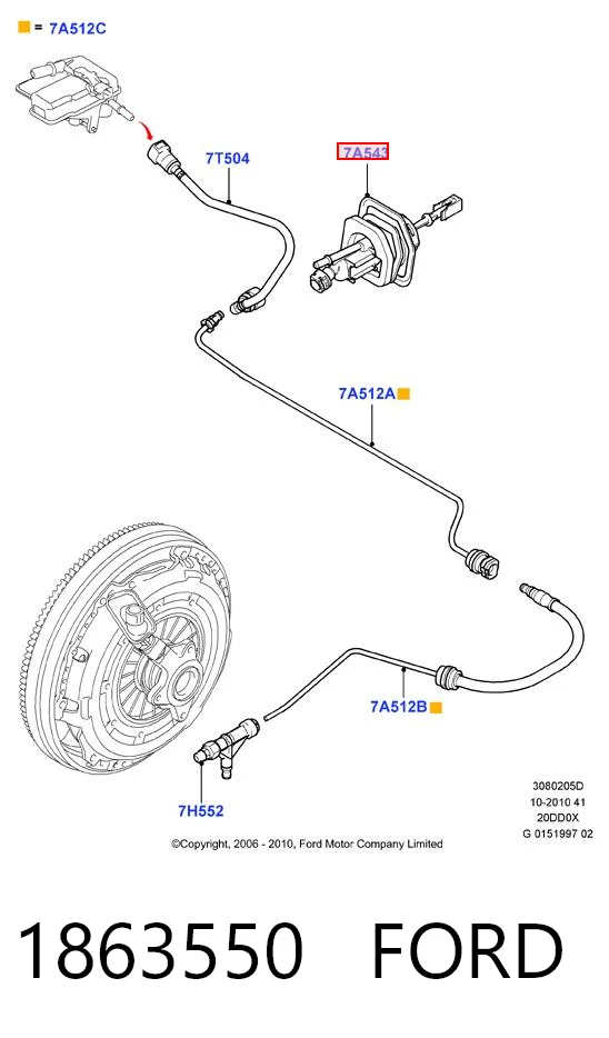 1863550 Ford Цилиндр сцепления, главный