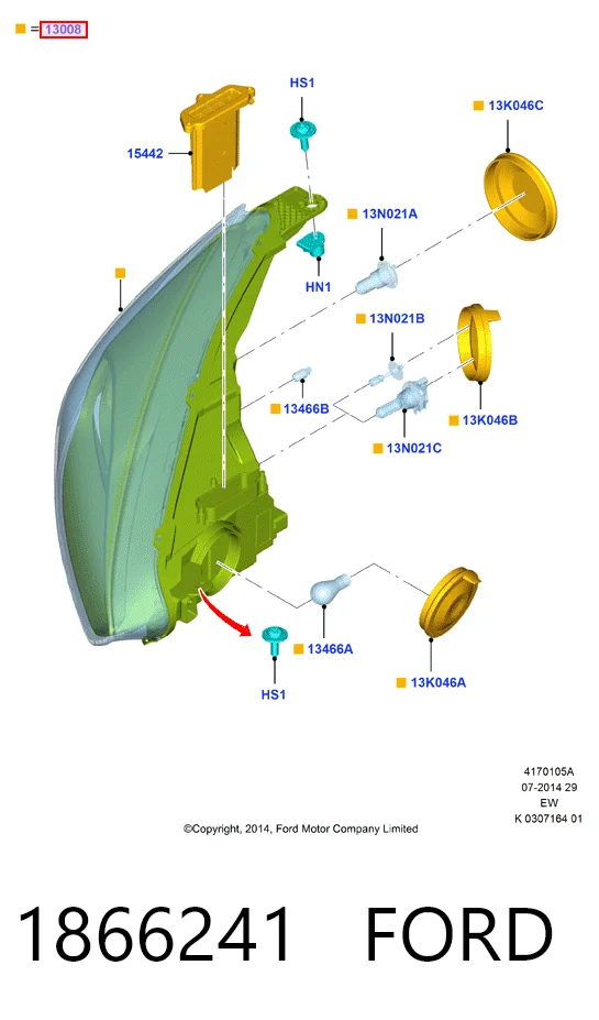 Купить 32C209CE Polcar Фара левая передняя