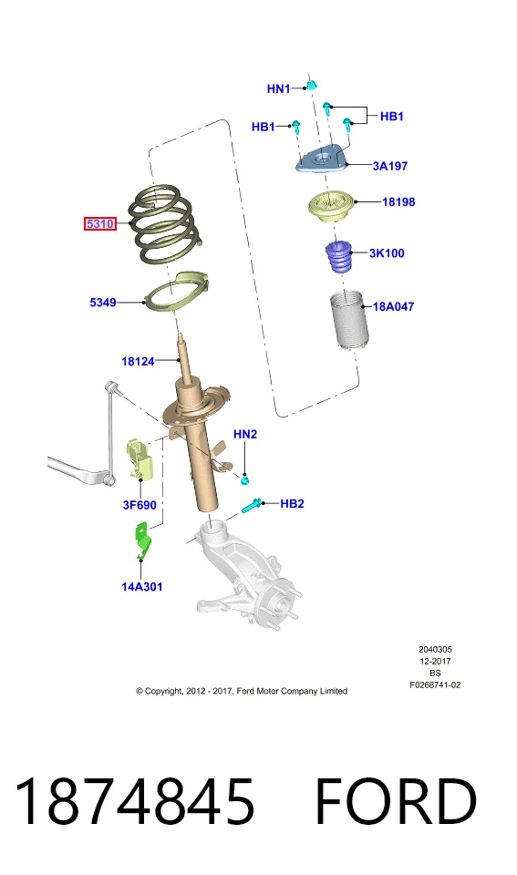 Передняя пружина D700501 Denckermann