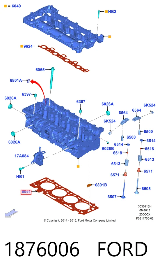 9807092280 Peugeot/Citroen Прокладка головки блока