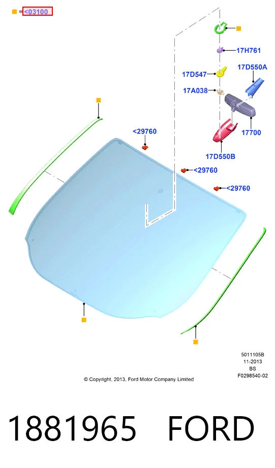  Лобовое стекло Ford Kuga 2