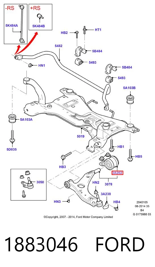 1883046 Ford Сайлентблок нижнего переднего рычага