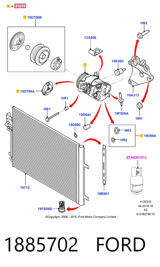 1885702 Ford Компрессор хладагента
