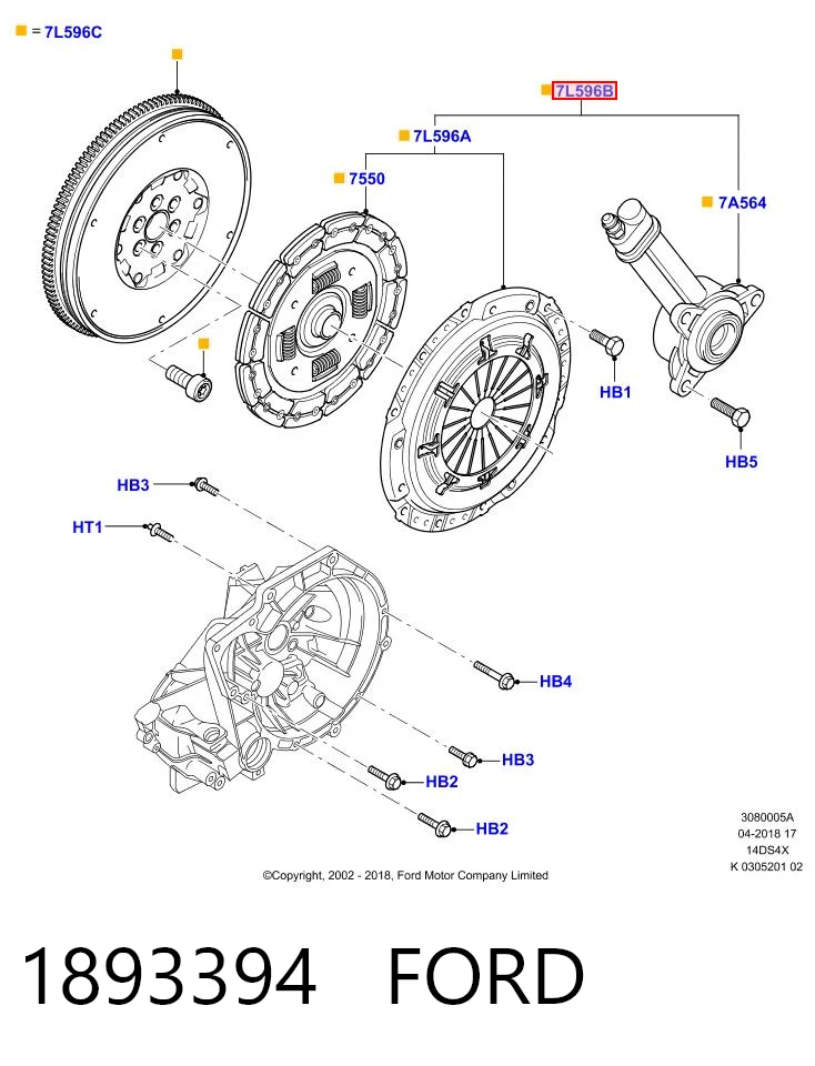 8V217C623BA Ford Сцепление в сборе
