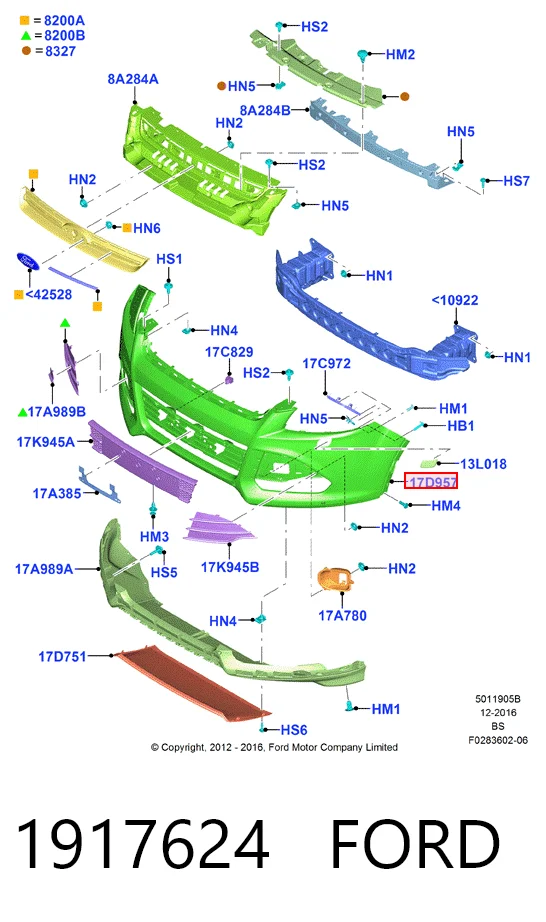  Передний бампер Ford Kuga 2
