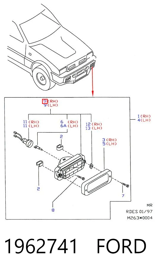Фара противотуманная, левая Ford Maverick II внедорожник (1N2) (2001 - 2007) цена, от 19.00 USD