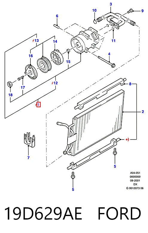 19D629AE Ford Компрессор хладагента