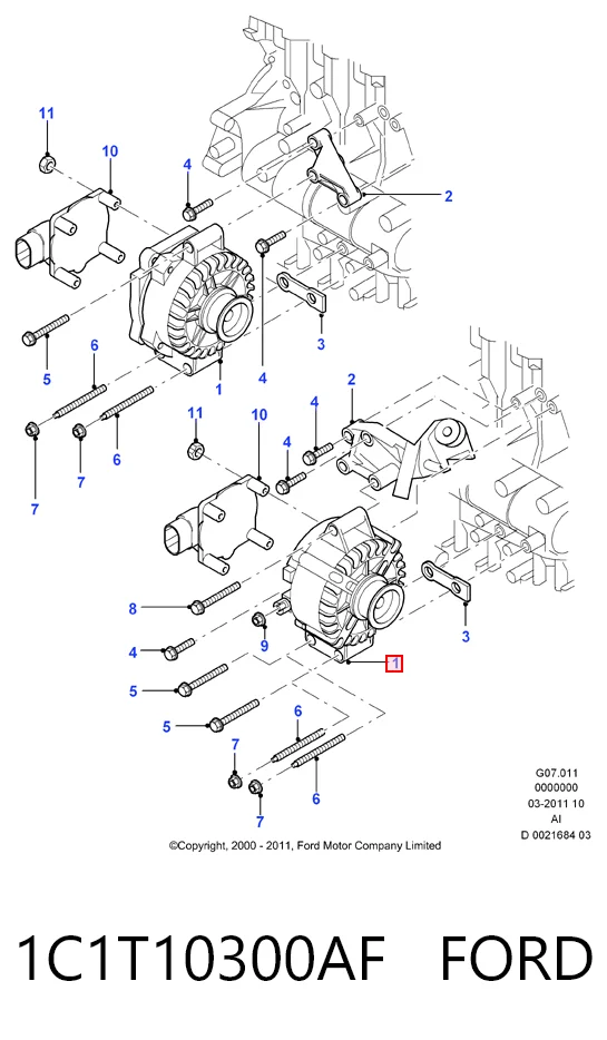 1C1T10300AF Ford Генератор автомобильный