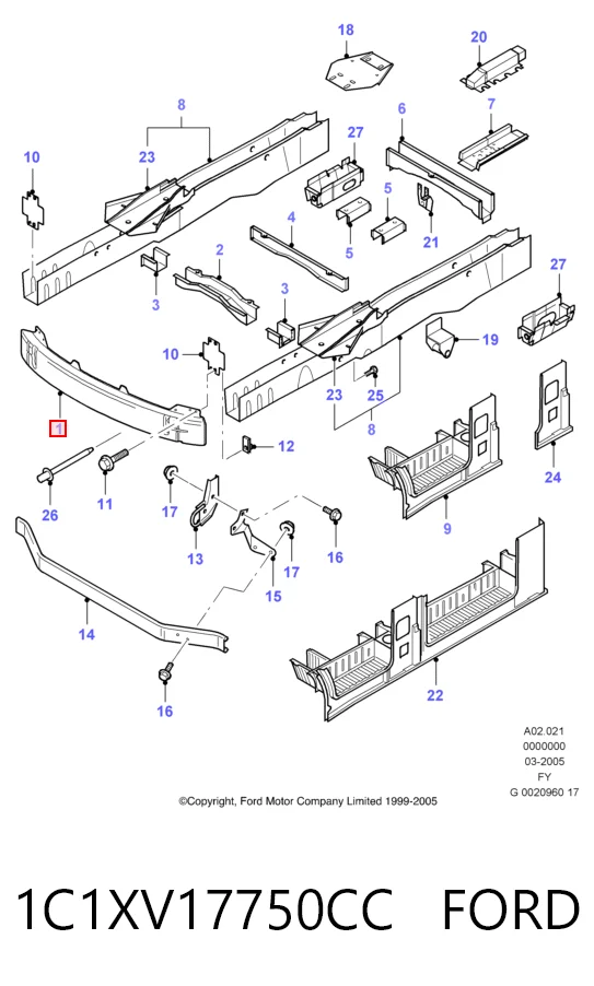 Балка бампера переднего на Ford Transit V V184/5