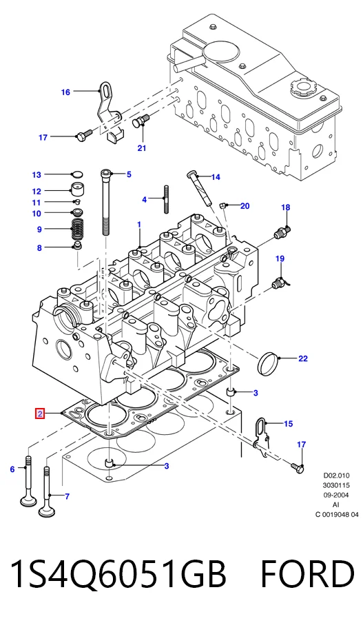  Прокладка ГБЦ Ford Fiesta 