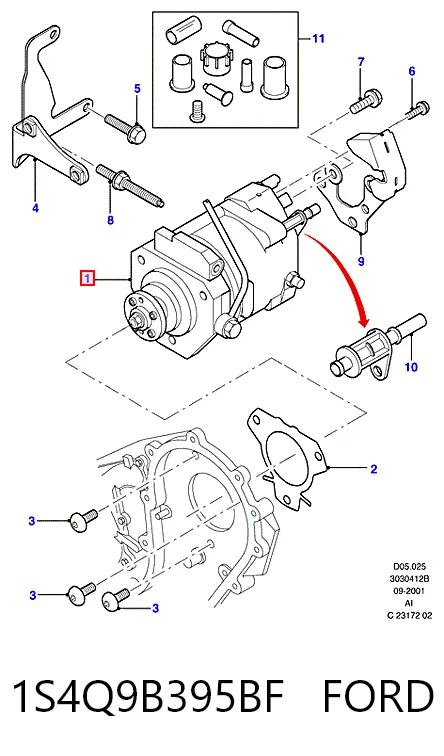 Насос топливный высокого давления (ТНВД) на Ford Focus I DFW