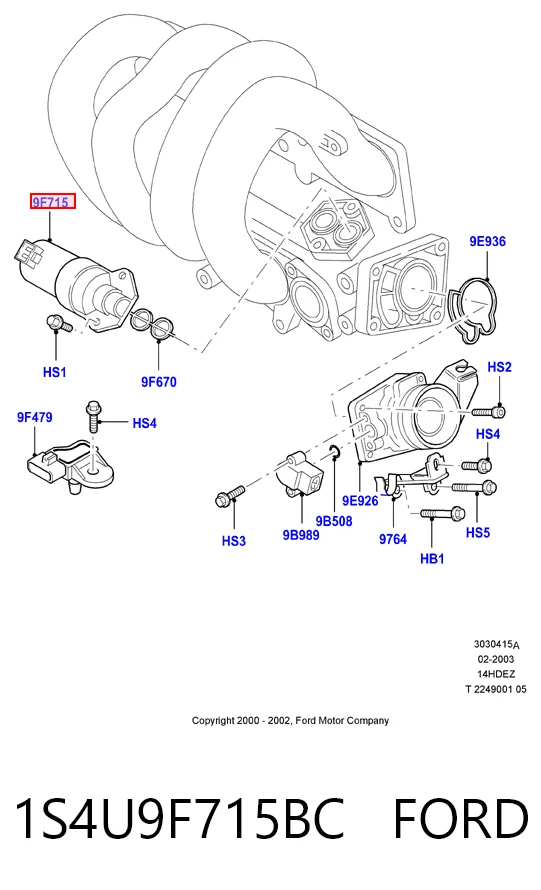 1S4U9F715BC Ford Датчик холостого хода