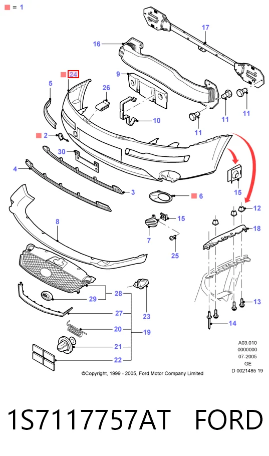 Купить FD04171BB TYG Буфер (бампер) передний