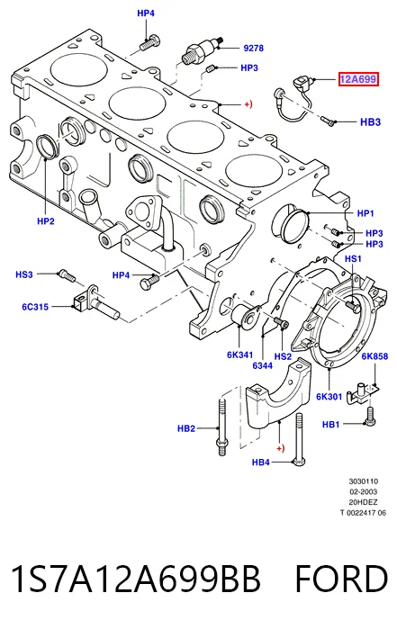 1S7A12A699BB Ford Датчик самовоспламенения
