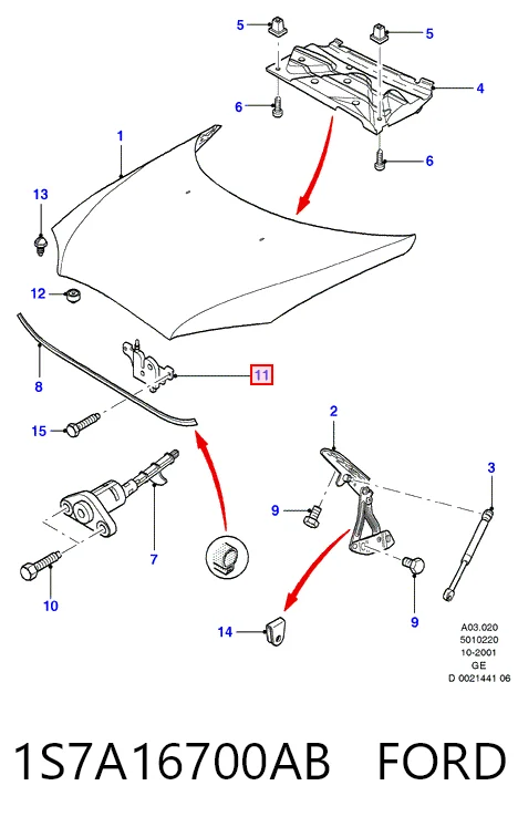 Замок капота Ford Mondeo III седан (B4Y) (2000 - 2007) цена, от 8.47 USD