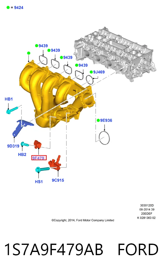 1S7A9F479AB Ford Датчик давления воздуха