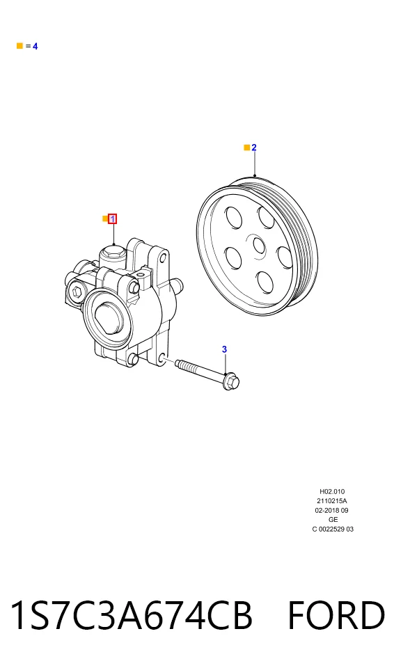 1S7C3A674CB Ford ГУР руля