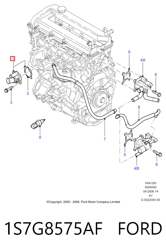 1S7G8575AF Ford Авто термостат