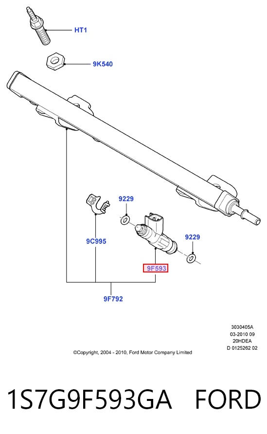1S7G9F593GA Ford Топливные форсунки