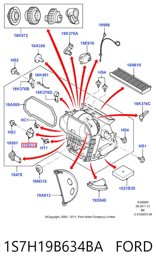  Привод заслонки печки Ford Focus 1