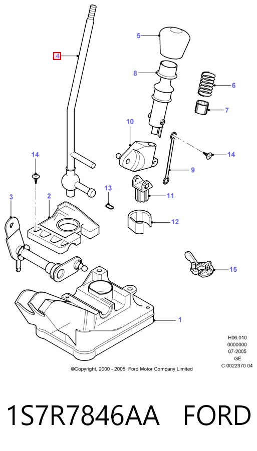 Рычаг переключения передач на Ford Mondeo III B4Y