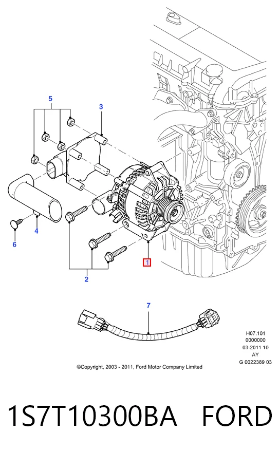 1S7T10300BA Ford Генератор автомобильный