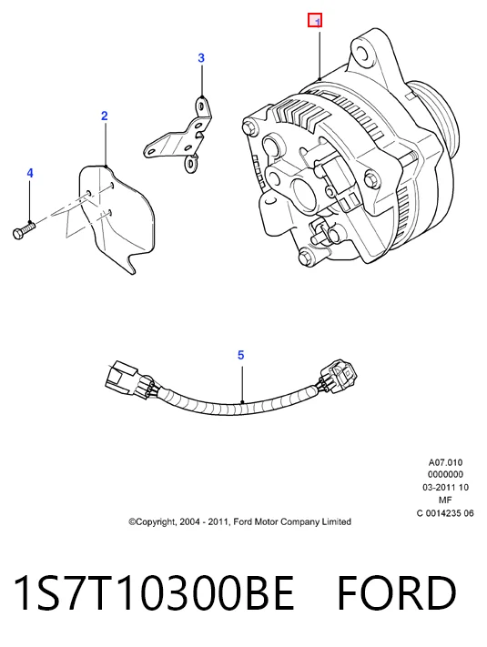 1S7T10300BE Ford Генератор автомобильный