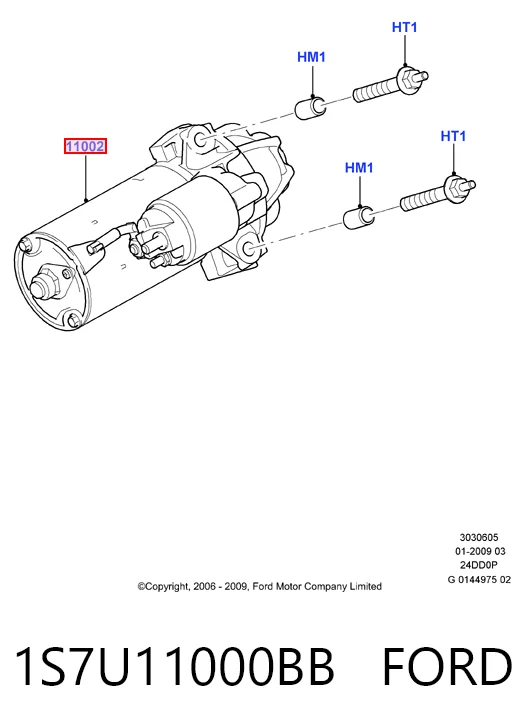 1S7U11000BB Ford Стартер автомобиля