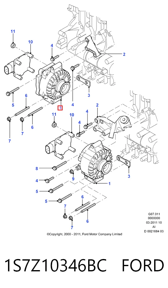 1S7Z10346BC Ford Генератор автомобильный