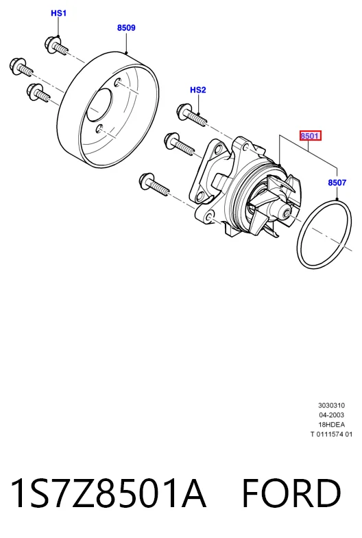 1S7Z8501A Ford Насос водяной