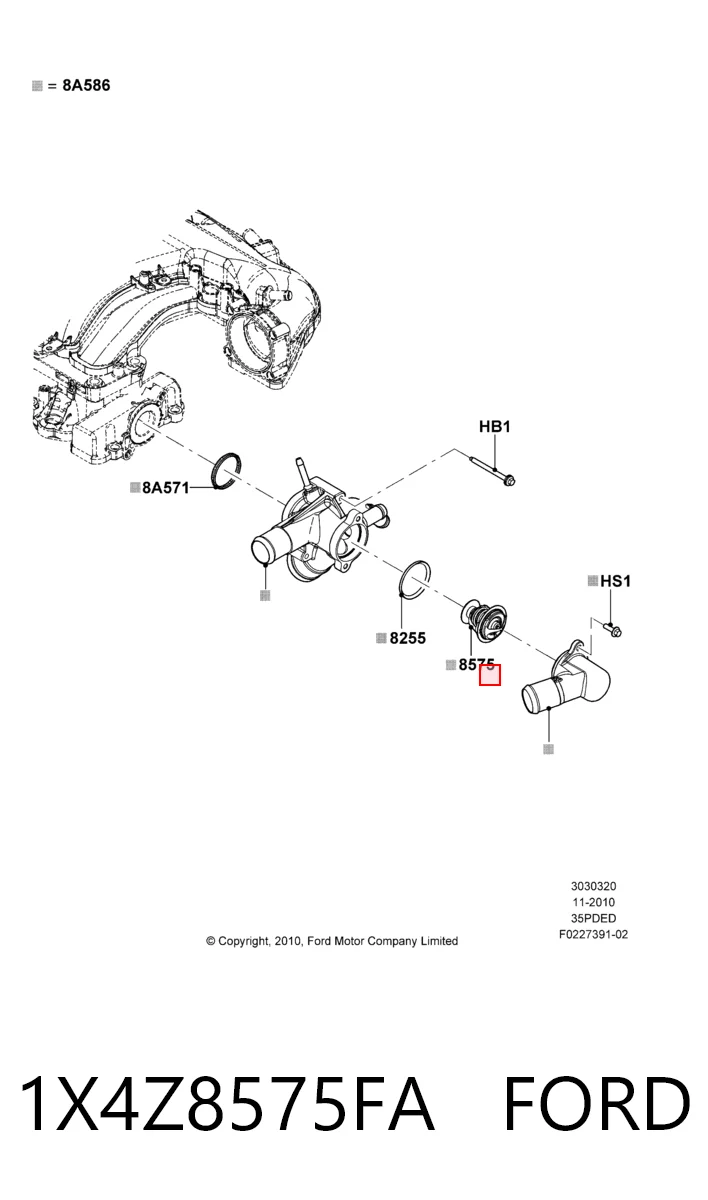 1X4Z8575FA Ford Авто термостат