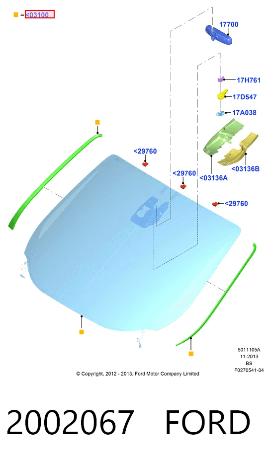 Лобовое стекло ST500879 Pilkington