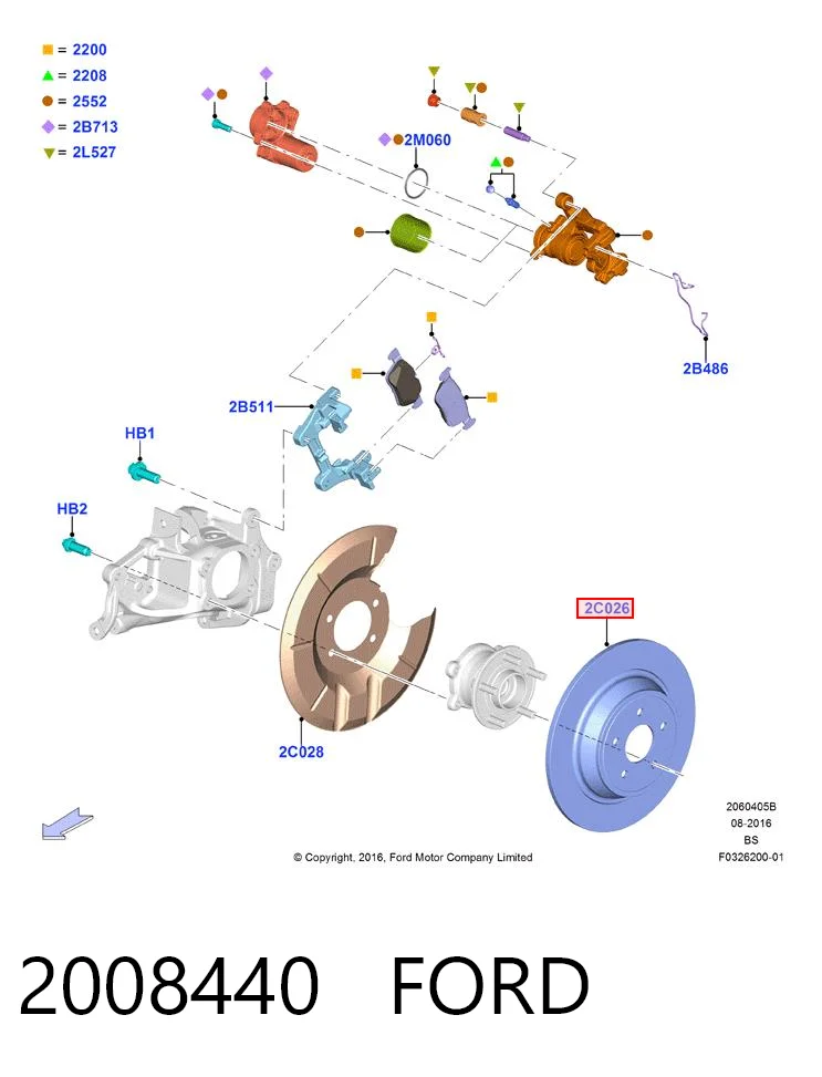 2008440 Ford Дисковый тормоз