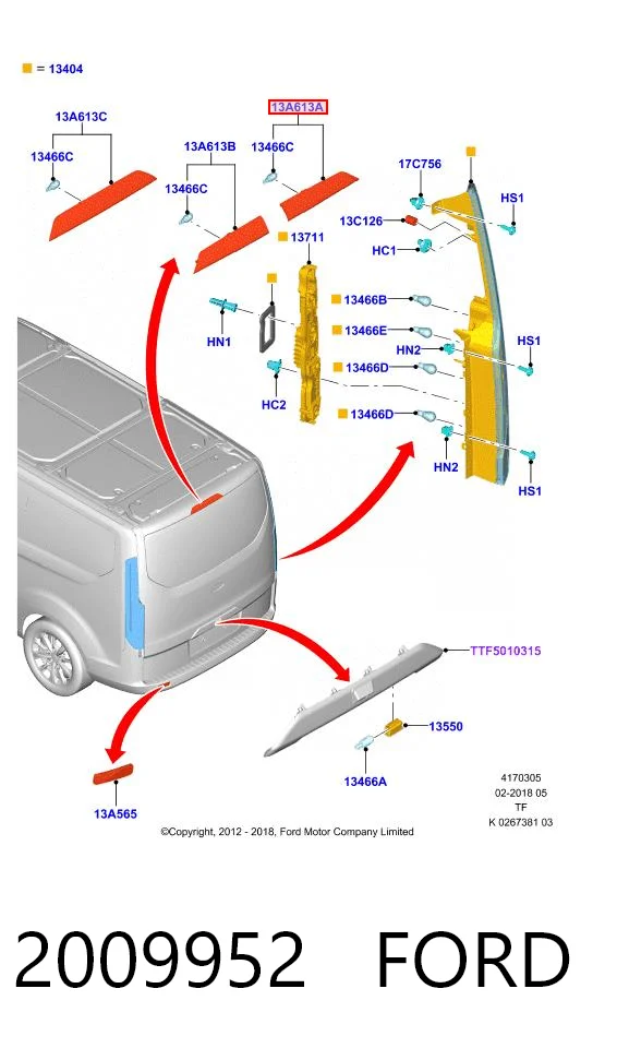 2009952 Ford Фонарь сигнальный