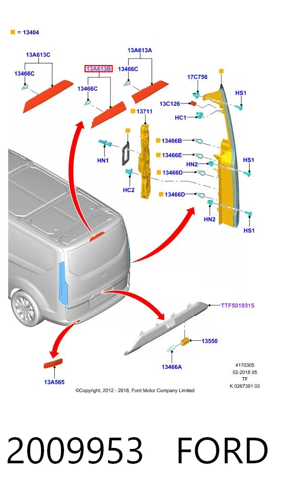 2009953 Ford Фонарь сигнальный