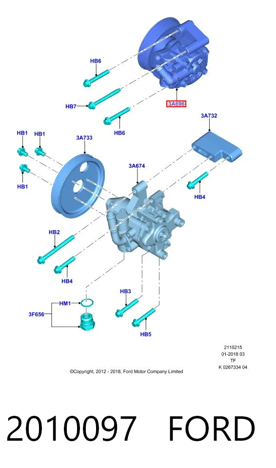 2010097 Ford ГУР руля