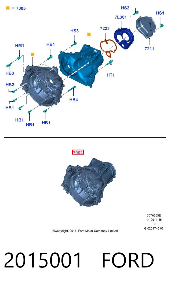 2015001 Ford КПП в сборе