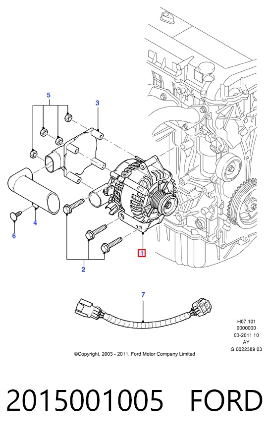 2015001005 Ford Генератор автомобильный