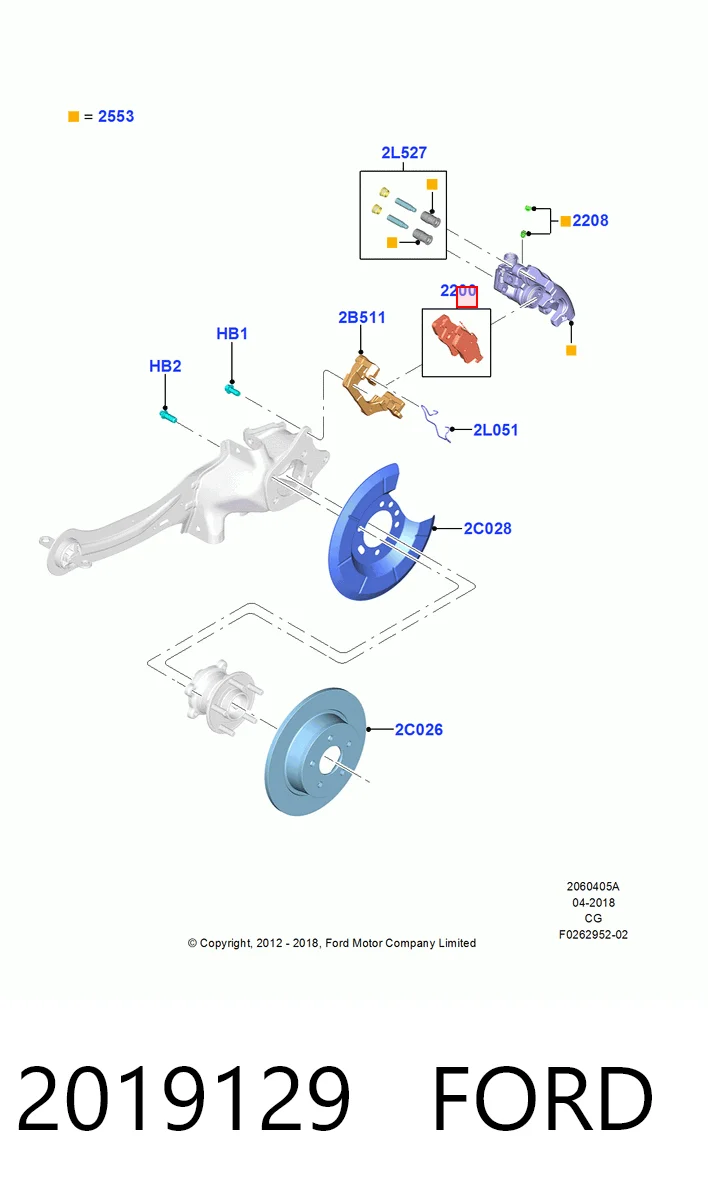 2019129 Ford Колодки тормозные дисковые комплект