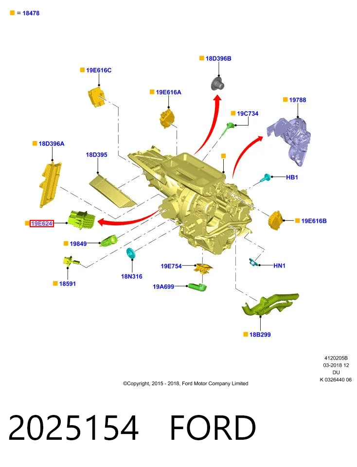 2025154 Ford Реле печки
