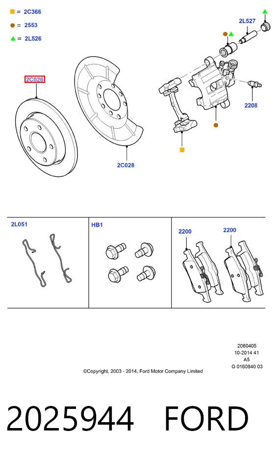 2025944 Ford Дисковый тормоз