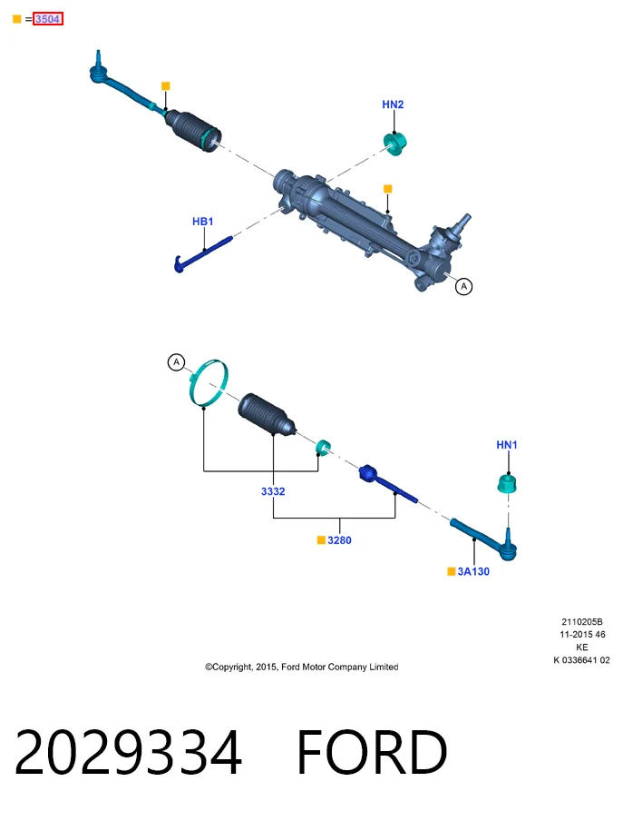 2029334 Ford Управление рулевое в сборе