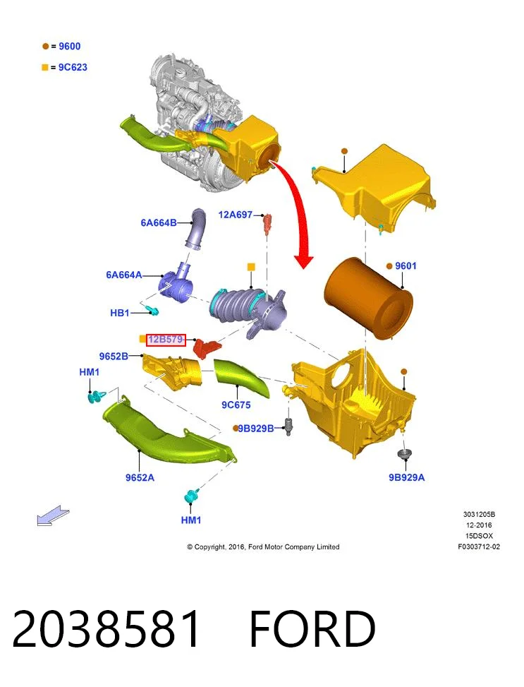 2038581 Ford Датчик расхода воздуха