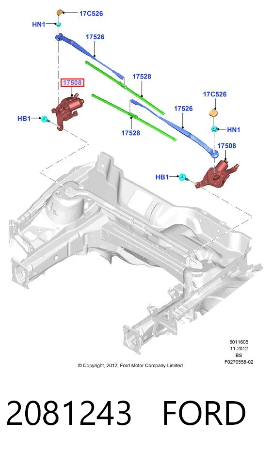 Купить CV4417504AE Ford Мотор стеклоочистителя лобового стекла правый