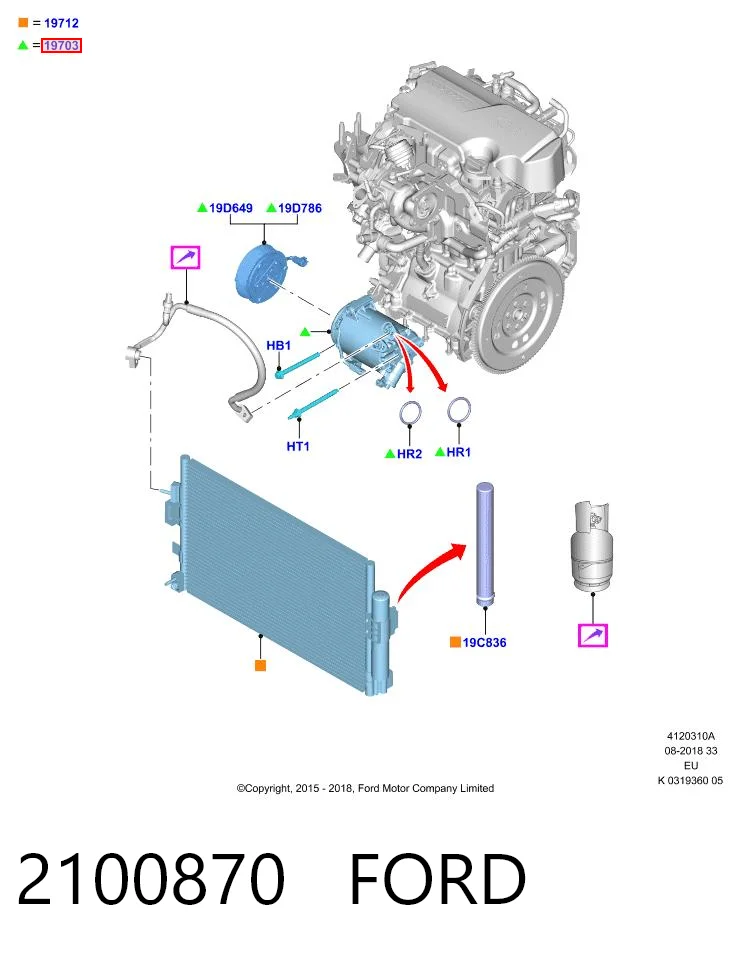 2100870 Ford Компрессор хладагента
