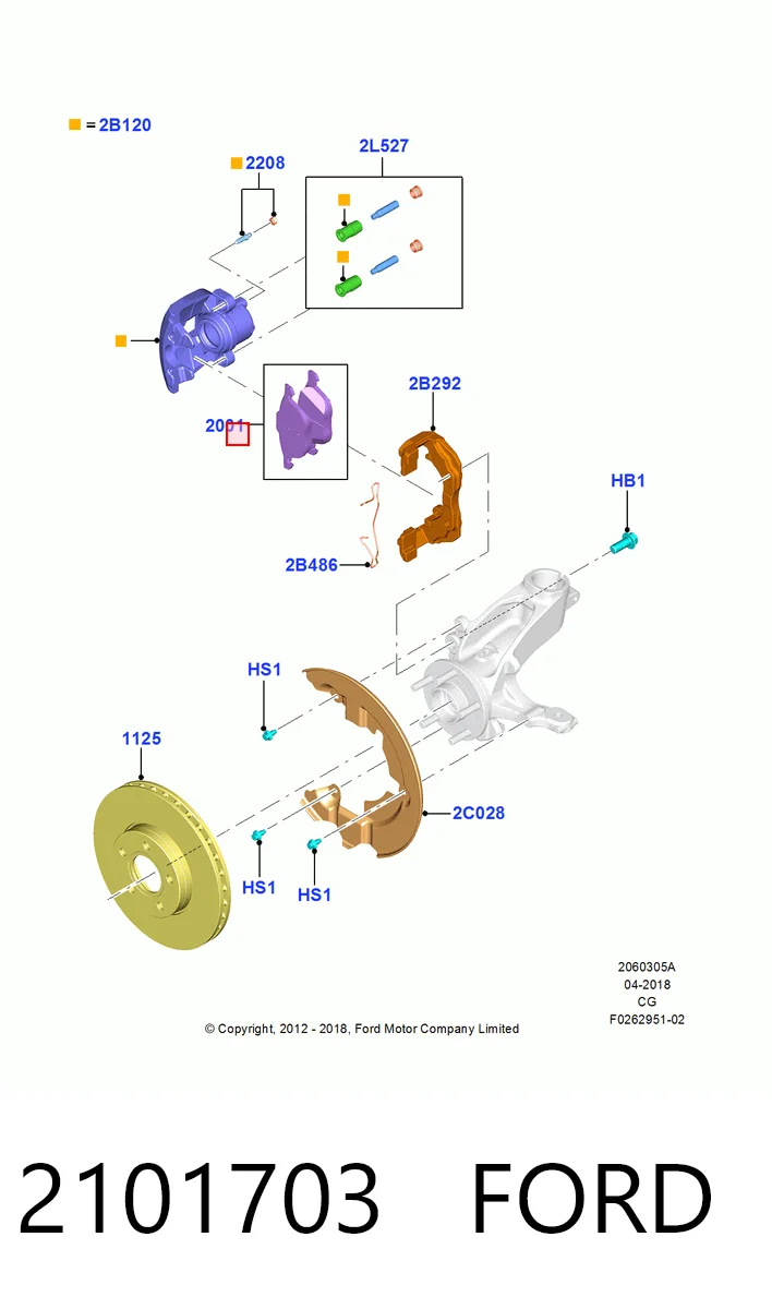 2101703 Ford Колодки передние