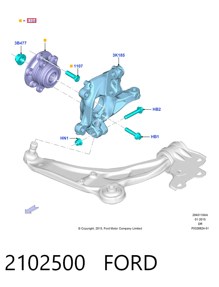 2102500 Ford Ступица колеса передняя