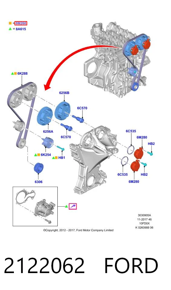 2122062 Ford Комплект ремня ГРМ