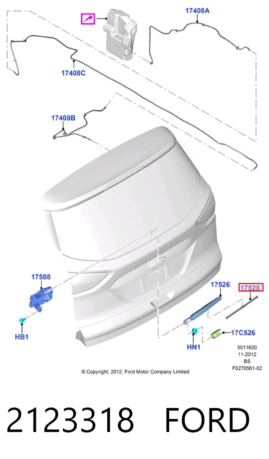 2123318 Ford Щетка заднего стеклоочистителя